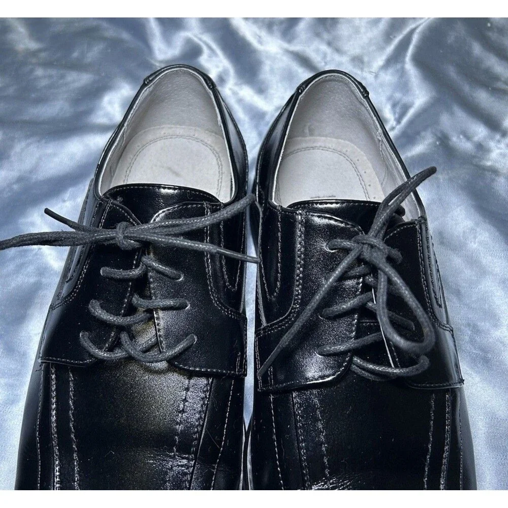 Stacy Adams Men’s Lace Up Square Toe Black Dress Shoes Size 9W